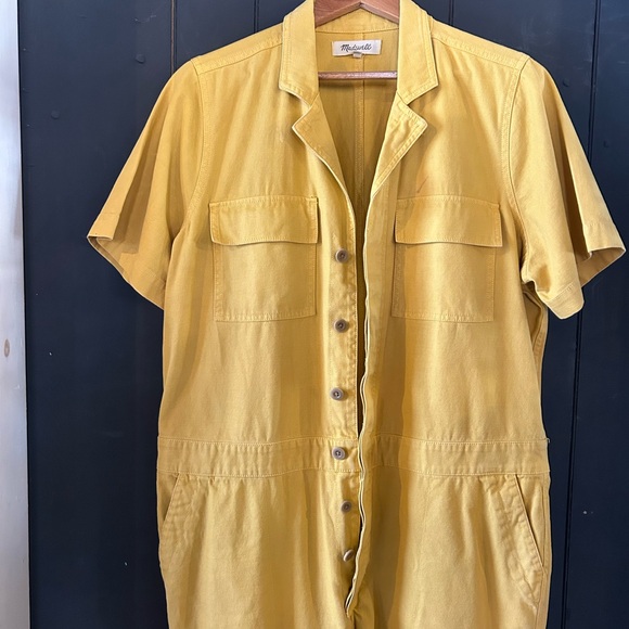 Madewell Pants - Madewell Mustard Yellow Short-Sleeve Jumpsuit